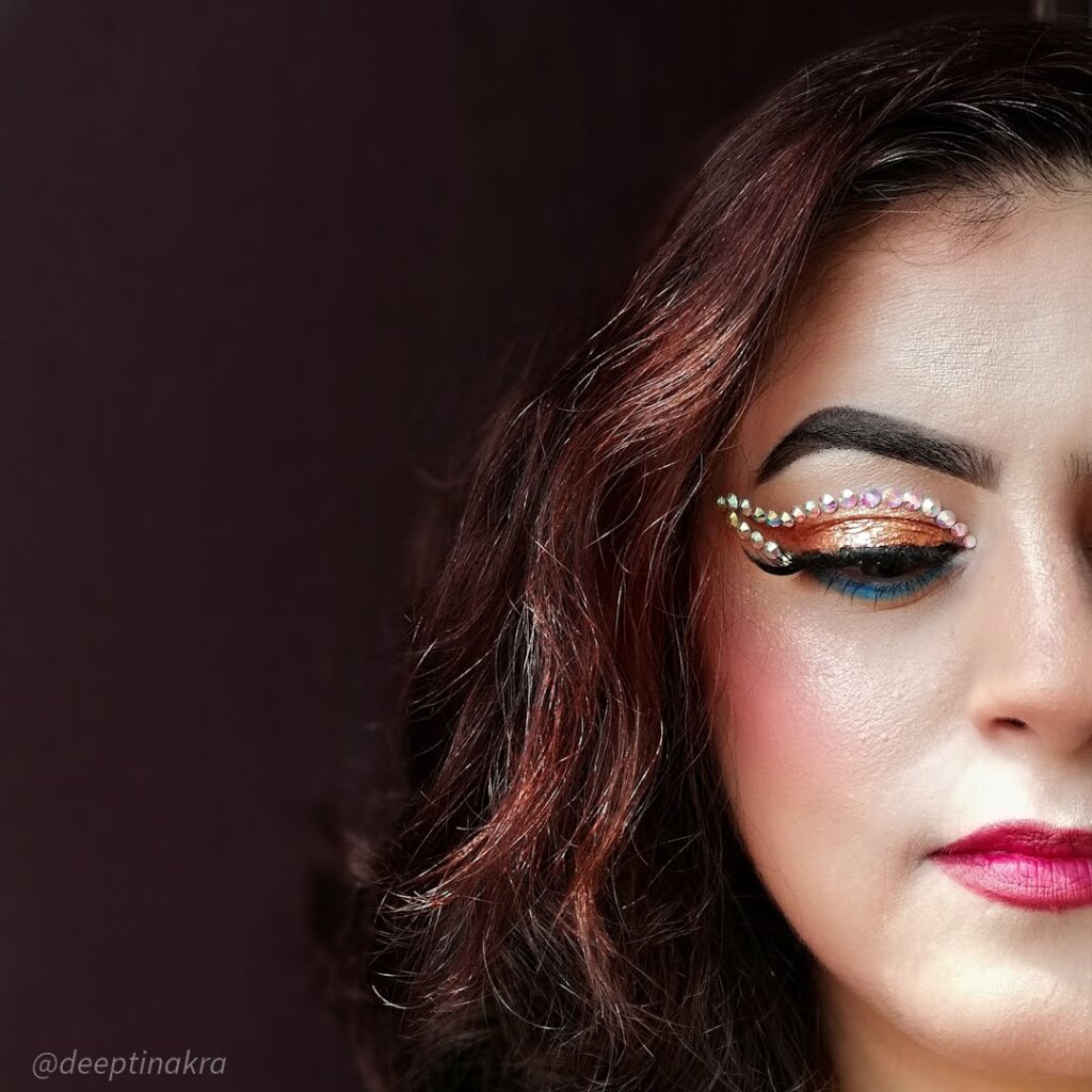rhinestones eye makeup